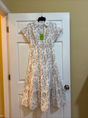 Sam Edelman Cream Dress with Beige Floral Print
